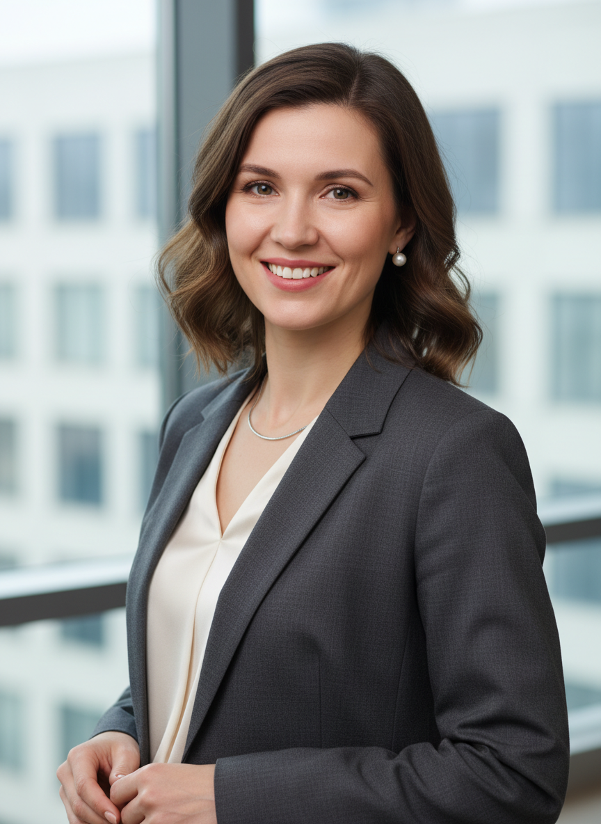 Professional Russian female HR manager portrait with friendly smile
